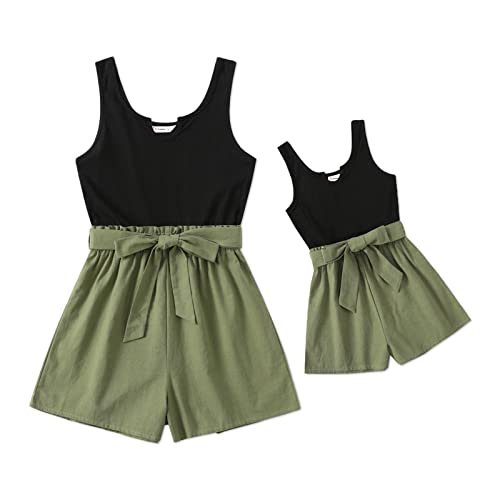 Mom and Me Black Green Tank Jumpsuit
