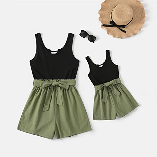 Mom and Me Black Green Tank Jumpsuit