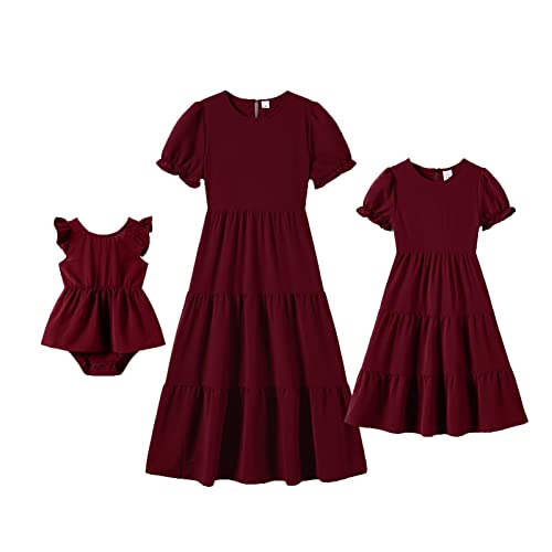 Mommy and Me Burgundy Boho Dresses for Kids