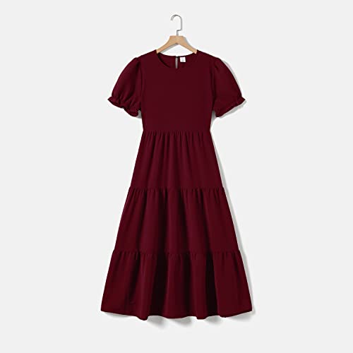 Mommy and Me Burgundy Boho Dresses for Kids