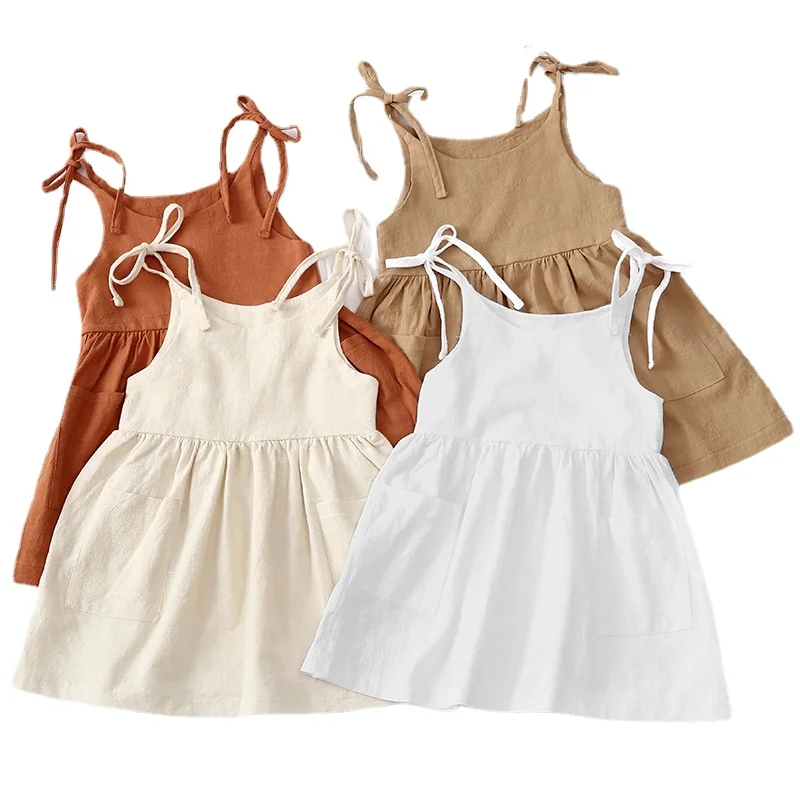 Girls' Sleeveless Summer Cotton Sundress
