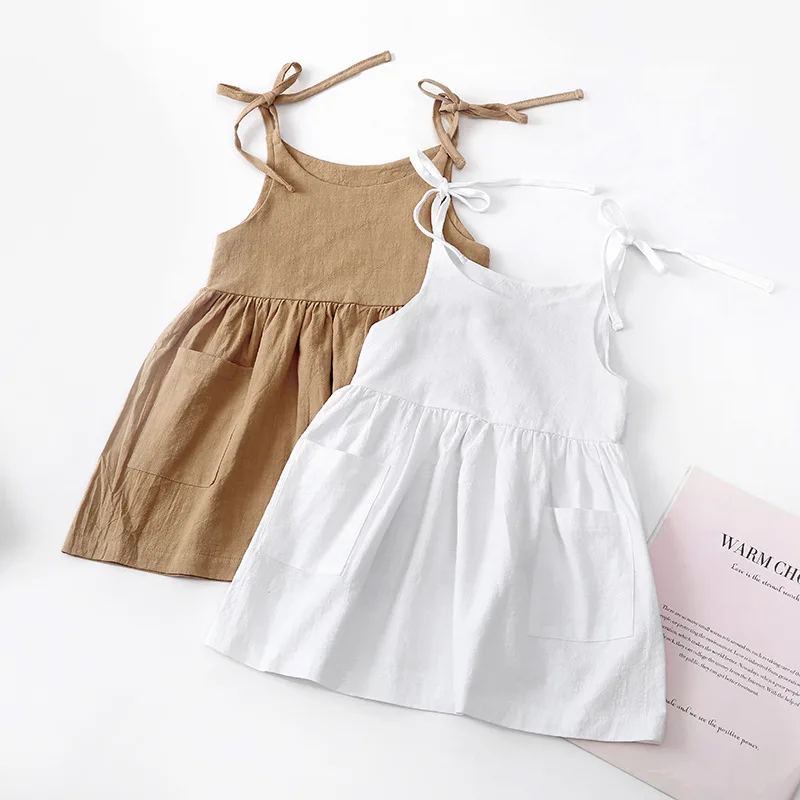 Girls' Sleeveless Summer Cotton Sundress