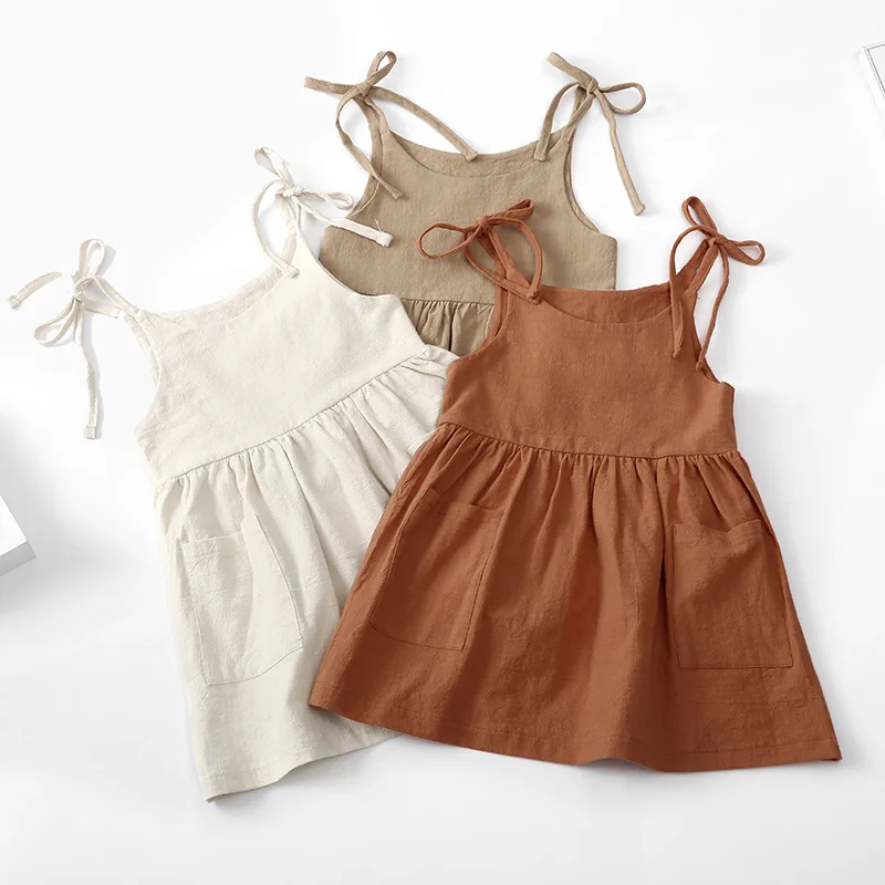 Girls' Sleeveless Summer Cotton Sundress