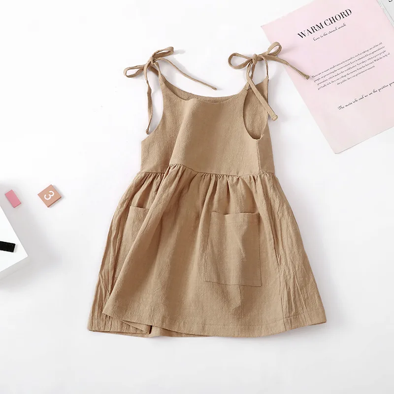 Girls' Sleeveless Summer Cotton Sundress