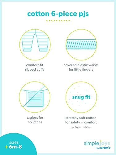 Carter's Girls' 6-Piece Cotton Pajama Set