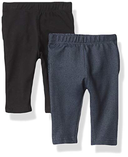 Baby Girls' Leggings 2-Pack, Black & Indigo