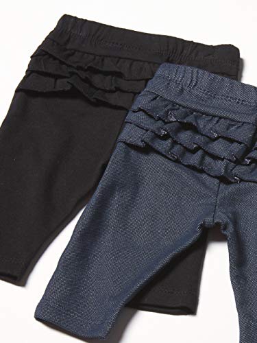 Baby Girls' Leggings 2-Pack, Black & Indigo