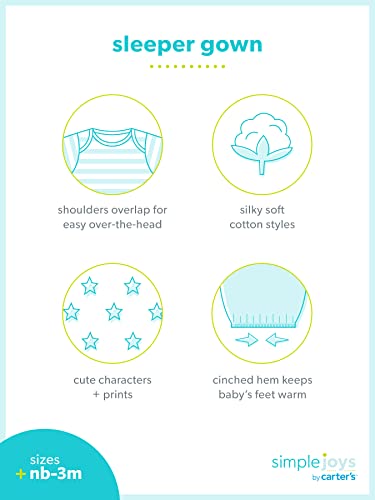 Baby Girls' 3-Pack Cotton Sleeper Gowns Set