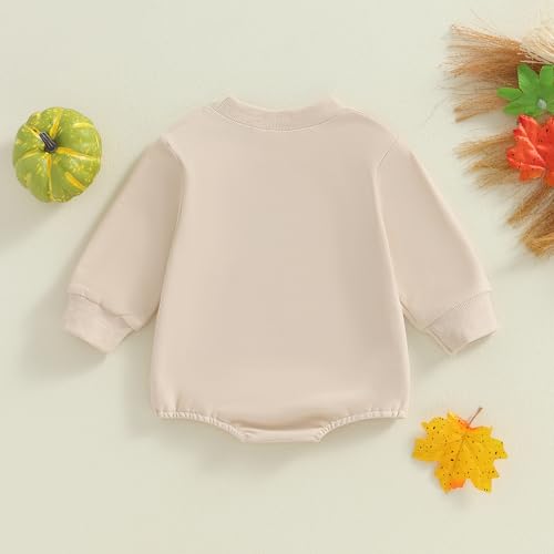 Cute Pumpkin Print Baby Romper for Fall