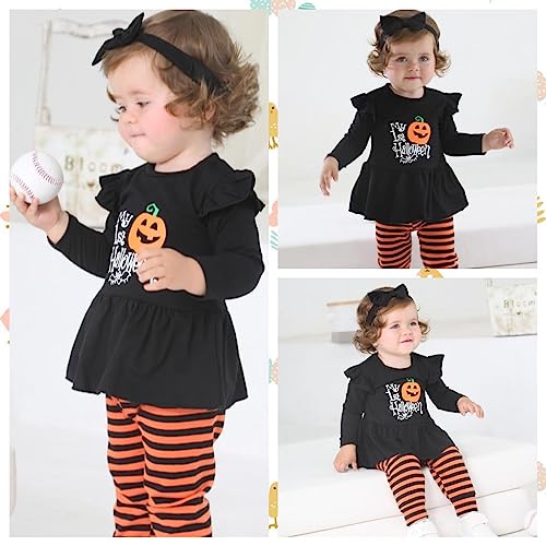 Ruffle Pumpkin Tunic & Stripe Pants Set