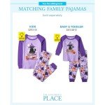 Witchy Cat Halloween Matching Pajama Sets for Kids