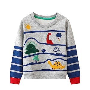 Boy's Graphic Crewneck Sweatshirt - Dino Design