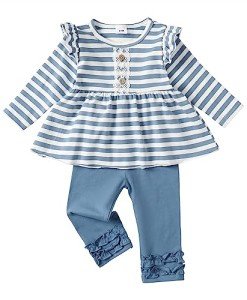 Cute Girl Long Sleeve Ruffle Outfit
