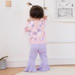 Floral Knit Sweatshirt and Flare Pants Set