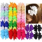 40-Piece Pinwheel Hair Bows for Kids