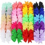 40-Piece Pinwheel Hair Bows for Kids