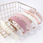7 Pack Trendy Pink Headbands for Girls