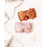 Handmade Soft Nylon Headbands with Bows - 6 Pack