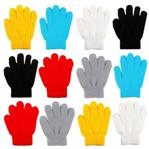 Cooraby Kids' 12 Pairs Warm Stretchy Magic Gloves