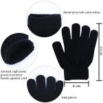 Cooraby 12 Pairs Kids' Colorful Winter Gloves