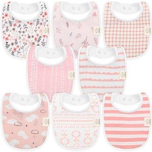 8-Pack Organic Baby Bibs - Soft Cotton Set