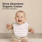 8-Pack Organic Baby Bibs - Soft Cotton Set