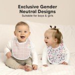 8-Pack Organic Baby Bibs - Soft Cotton Set