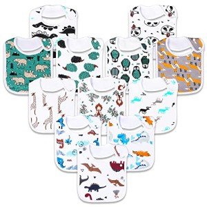 Organic Cotton Baby Bibs Set - 12 Pack