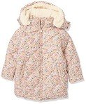 Girls' Long Floral Puffer Coat - Cream