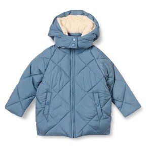 Blue Long Quilted Puffer Coat