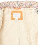 Girls' Long Floral Puffer Coat - Cream