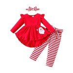 Toddler Christmas Outfit Set with Ruffle Dress