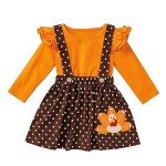 Thanksgiving Ruffle Sleeve Turkey Outfit for Toddlers
