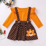 Thanksgiving Ruffle Sleeve Turkey Outfit for Toddlers