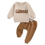 Thanksgiving Turkey Print Outfit for Toddler Boys