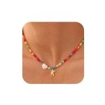 Girls' Personalized Beaded Necklace with Initial Charm