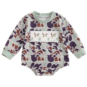 Camouflage Duck Sweatshirt Romper