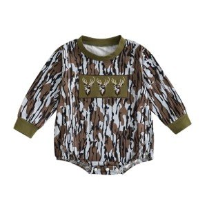 Camouflage Deer Sweatshirt Romper