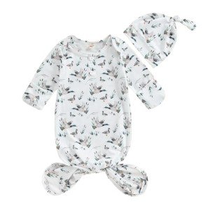 Mallard Duck Knotted Gown and Hat Set
