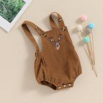 Khaki Corduroy Deer Romper