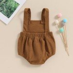 Khaki Corduroy Deer Romper