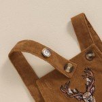 Khaki Corduroy Deer Romper