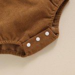 Khaki Corduroy Deer Romper