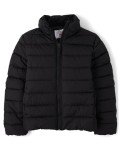 Black Medium Weight Puffer Jacket