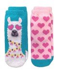 Cute Llama & Heart Fuzzy Slipper Socks for Girls