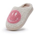 Happy Face Plush Slippers for - Pink