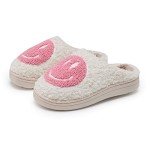 Happy Face Plush Slippers for - Pink