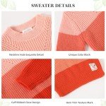 Color Block Rainbow Sweater for Girls 11-12 Years