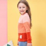 Color Block Rainbow Sweater for Girls 11-12 Years