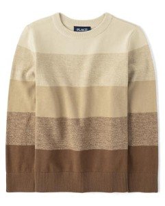 Cinnamon Stripe Crew Neck Sweater 